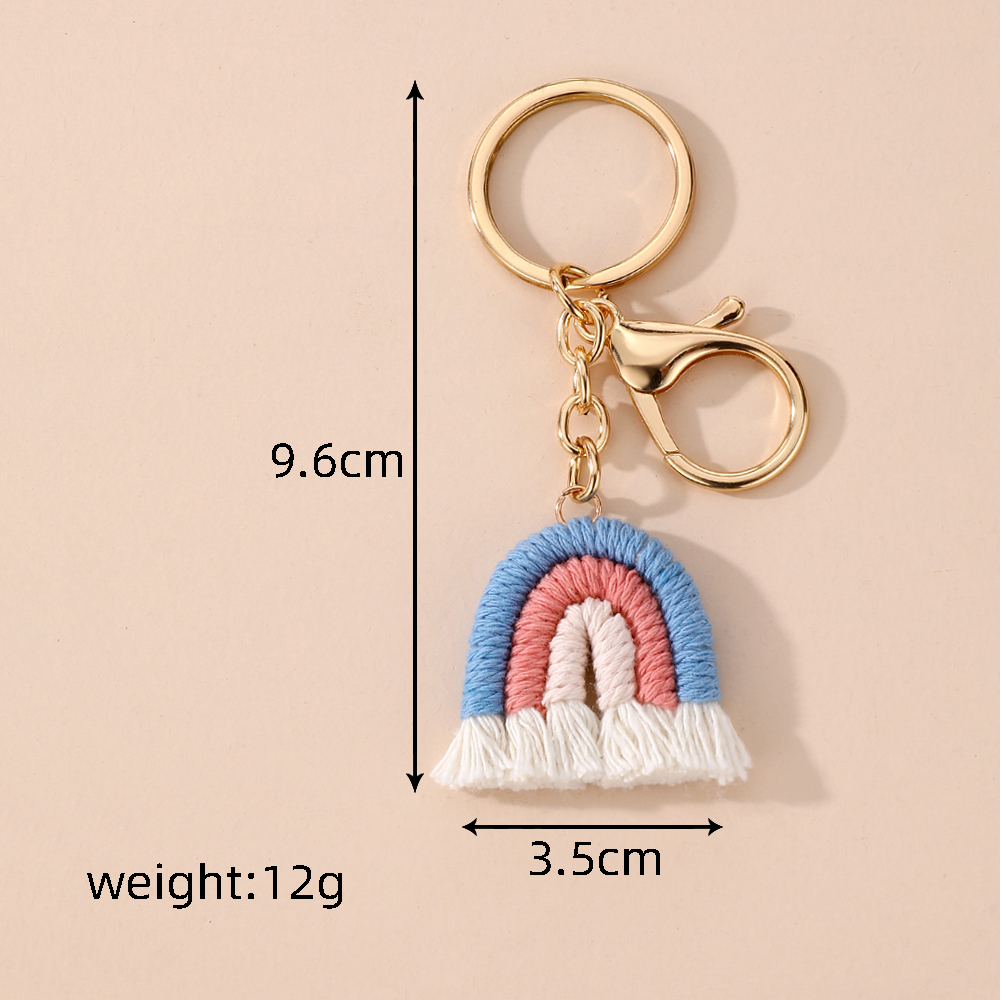 Casual Cute Simple Style Color Block Alloy Cotton Rope Keychain display picture 5