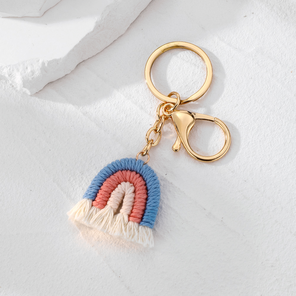 Casual Cute Simple Style Color Block Alloy Cotton Rope Keychain display picture 7