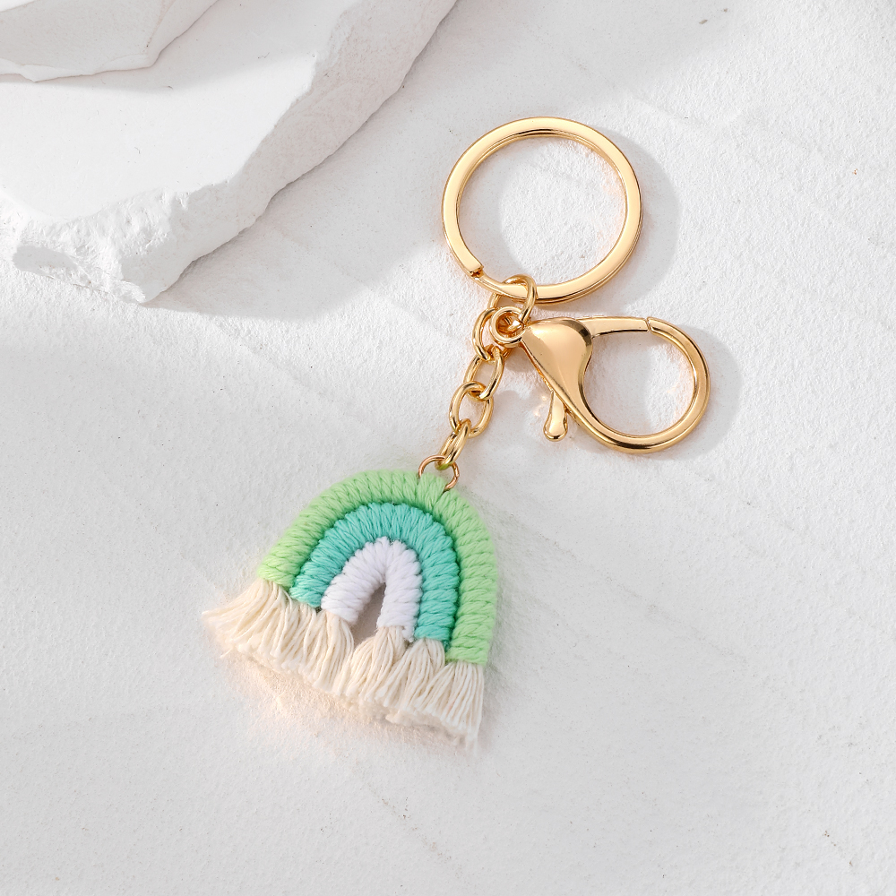 Casual Cute Simple Style Color Block Alloy Cotton Rope Keychain display picture 1