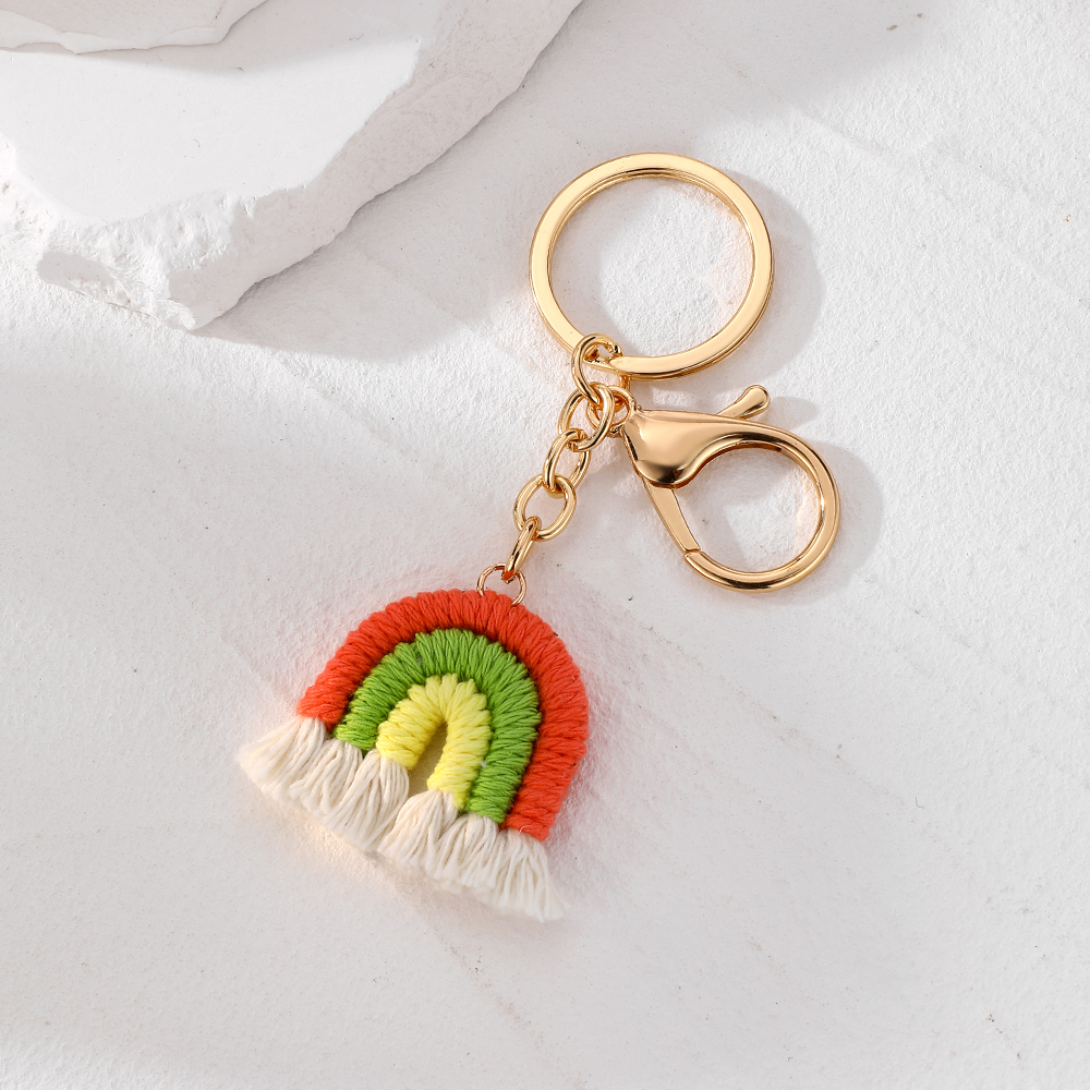 Casual Cute Simple Style Color Block Alloy Cotton Rope Keychain display picture 3
