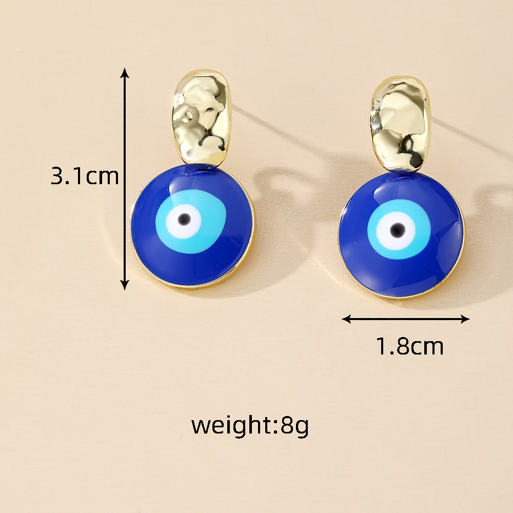 1 Pair Vintage Style Simple Style Heart Shape Eye Zinc Alloy Drop Earrings display picture 3