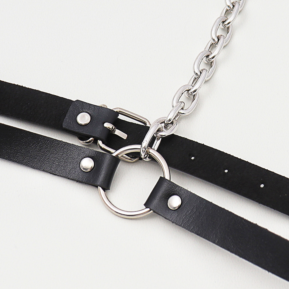 Cool Style Solid Color Pu Leather Buckle Chain Women's Leather Belts display picture 6