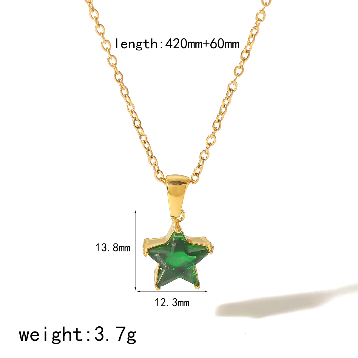 304 Stainless Steel 18K Gold Plated Simple Style Classic Style Polishing Plating Inlay Pentagram Zircon Pendant Necklace display picture 3