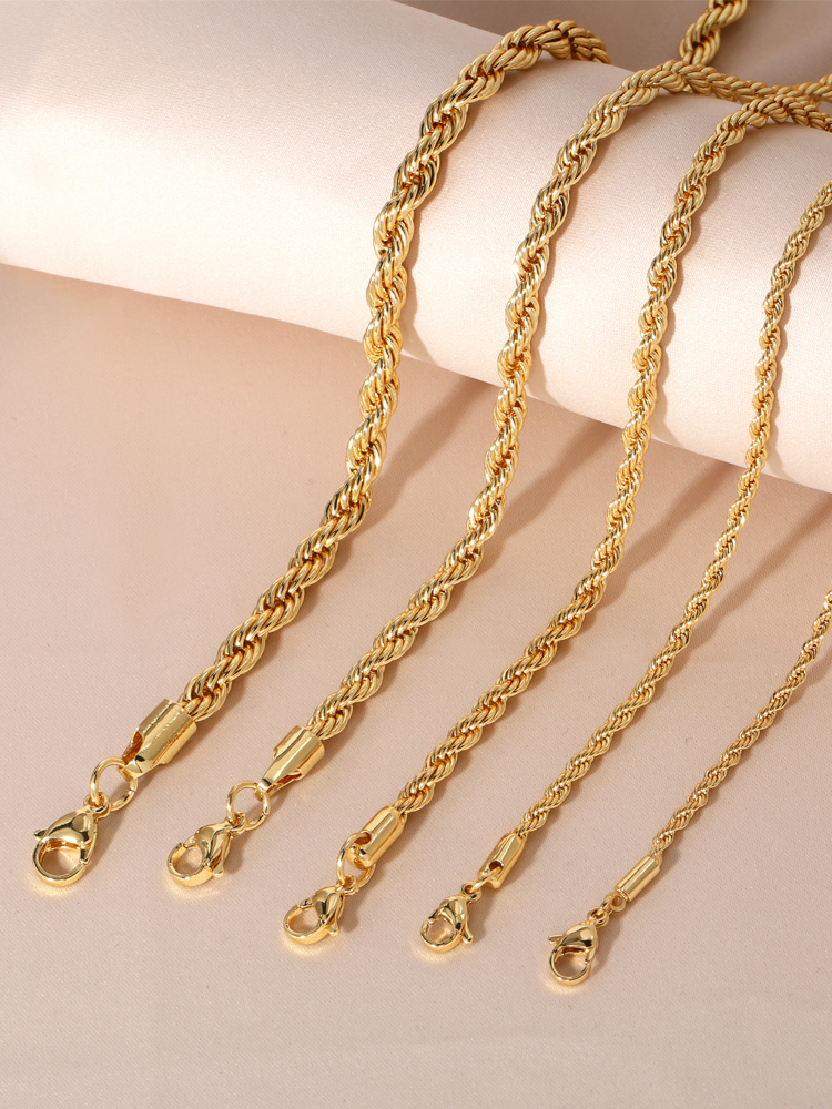 Cobre Chapados en oro de 18k Retro Estilo Romano Color Sólido Collar display picture 2