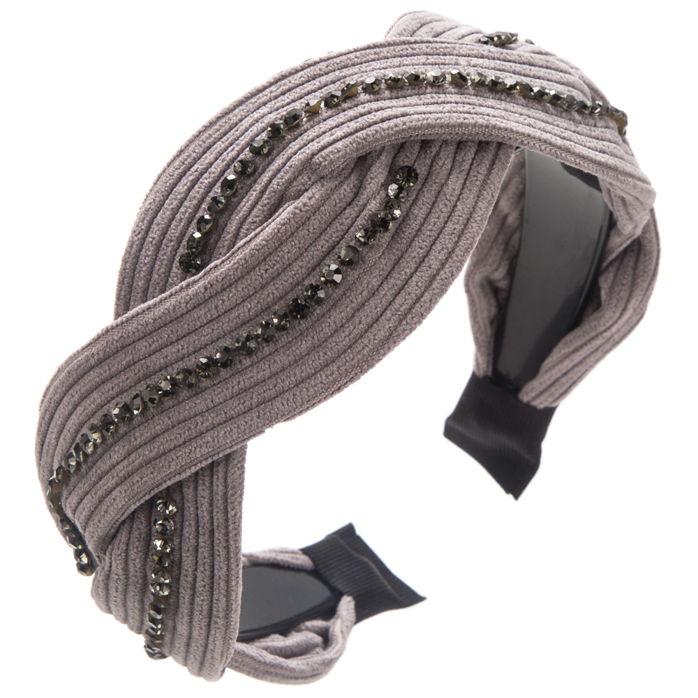 Women's Casual Modern Style Color Block Cloth Criss Cross Inlay Rhinestones Hair Band display picture 10