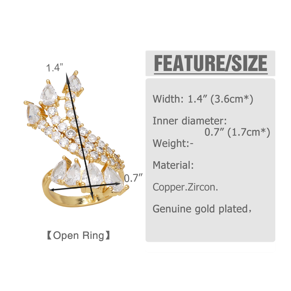 Wholesale Elegant Simple Style Heart Shape Copper Plating Inlay 18K Gold Plated Zircon Rings display picture 1