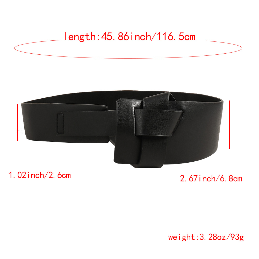 Casual Simple Style Solid Color Pu Leather Knot Artificial Leather Women's Leather Belts display picture 2