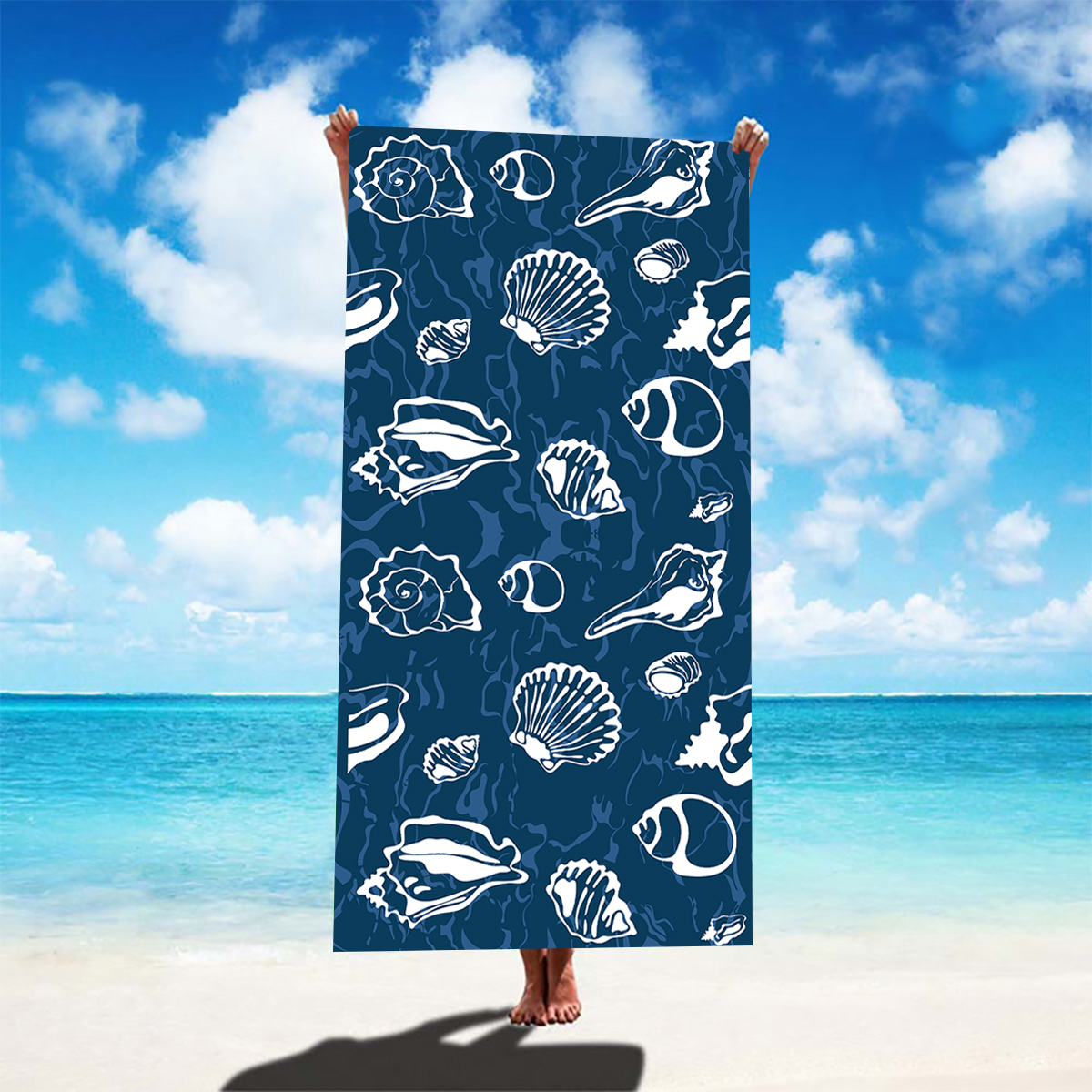 Vacation Tortoise Mermaid Superfine Fiber Beach Towel display picture 1