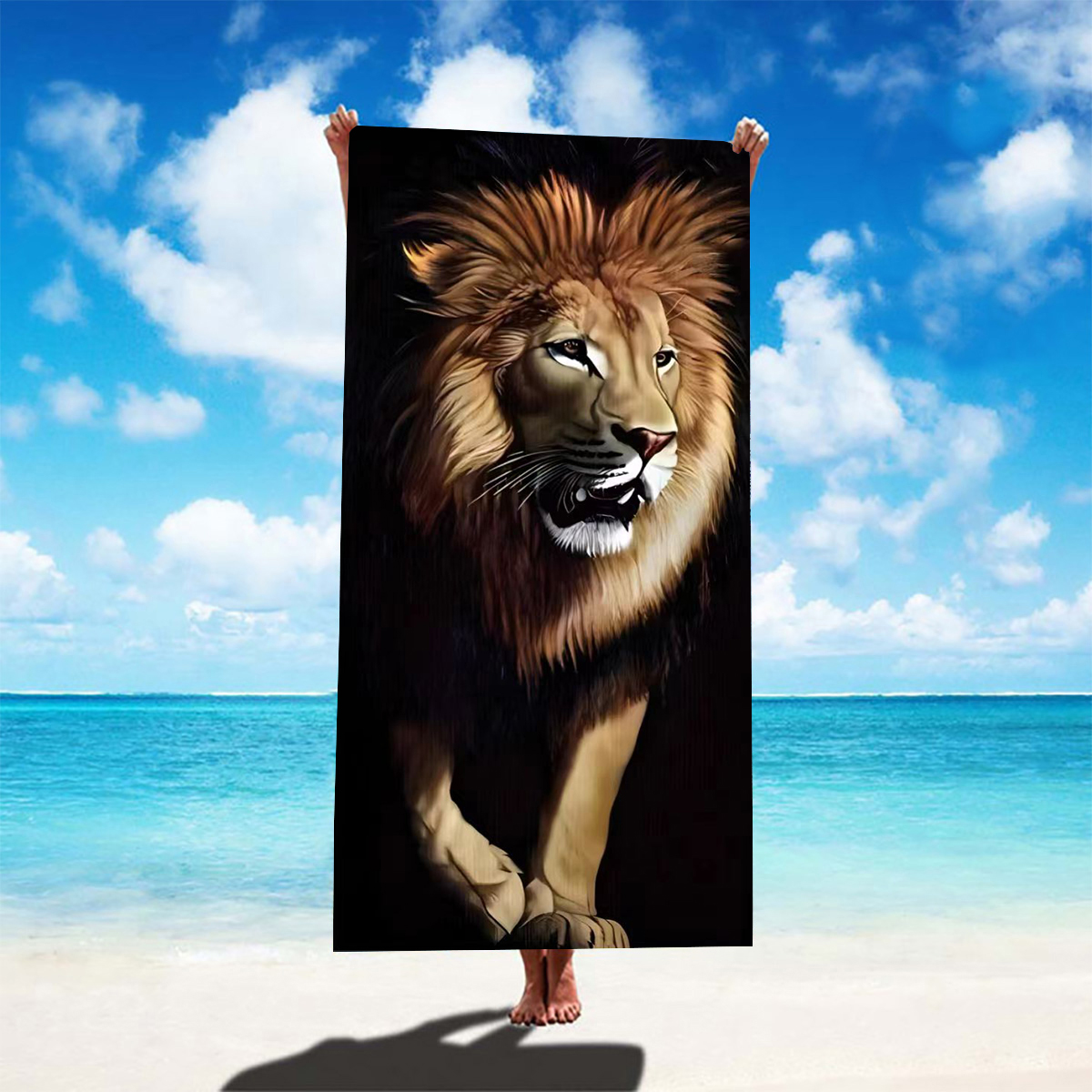 Vacances Lion Singe Jaguar Superfine Fiber Serviette De Plage display picture 2