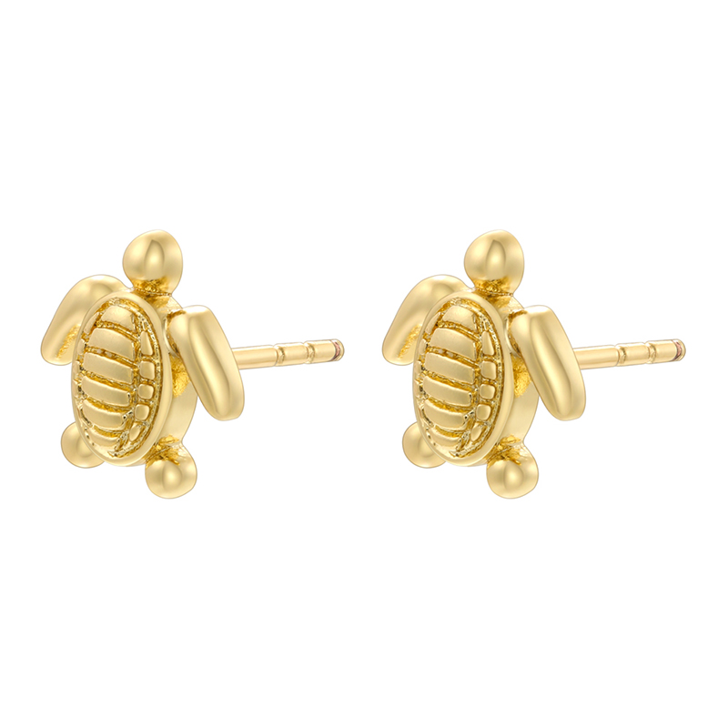 1 Pair Casual Elegant Simple Style Tortoise Butterfly Inlay Copper Zircon 18K Gold Plated Ear Studs display picture 8