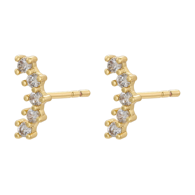 1 Pair Casual Elegant Simple Style Tortoise Butterfly Inlay Copper Zircon 18K Gold Plated Ear Studs display picture 6