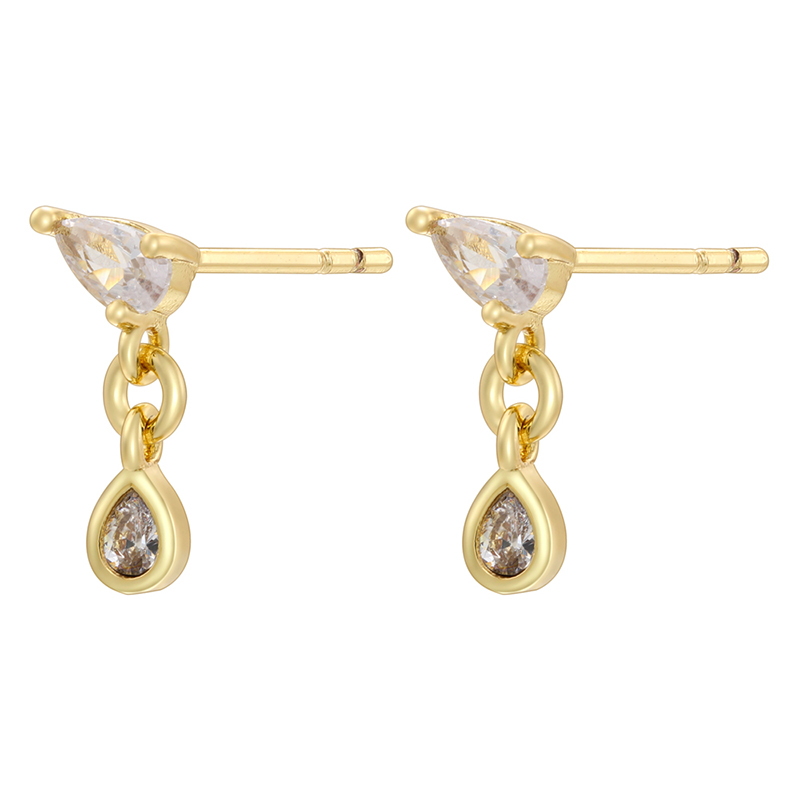1 Pair Casual Elegant Simple Style Tortoise Butterfly Inlay Copper Zircon 18K Gold Plated Ear Studs display picture 5