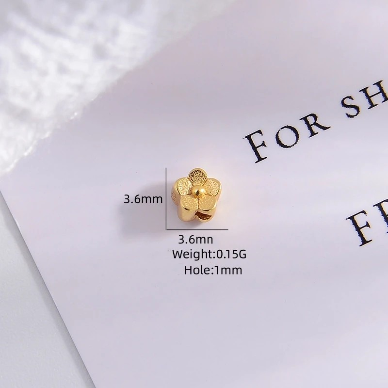 1 Piece 4.6 * 6mm 5.8 * 5mm Sterling Silver 18K Gold Plated Clouds Petal Lock Sandblasted Polished Beads display picture 15