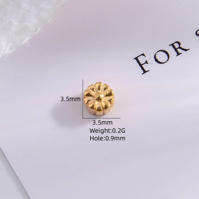 1 Piece 4.6 * 6mm 5.8 * 5mm Sterling Silver 18K Gold Plated Clouds Petal Lock Sandblasted Polished Beads display picture 14