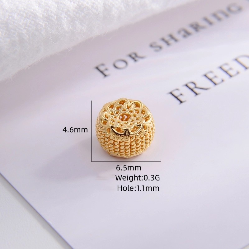 1 Piece 6.5*4.6mm 6.9*5.3mm 6.9*7.3mm Hole Under 1mm Hole 1~1.9mm Sterling Silver 18K Gold Plated Clouds Flower Vase Sandblasted Polished Beads display picture 11