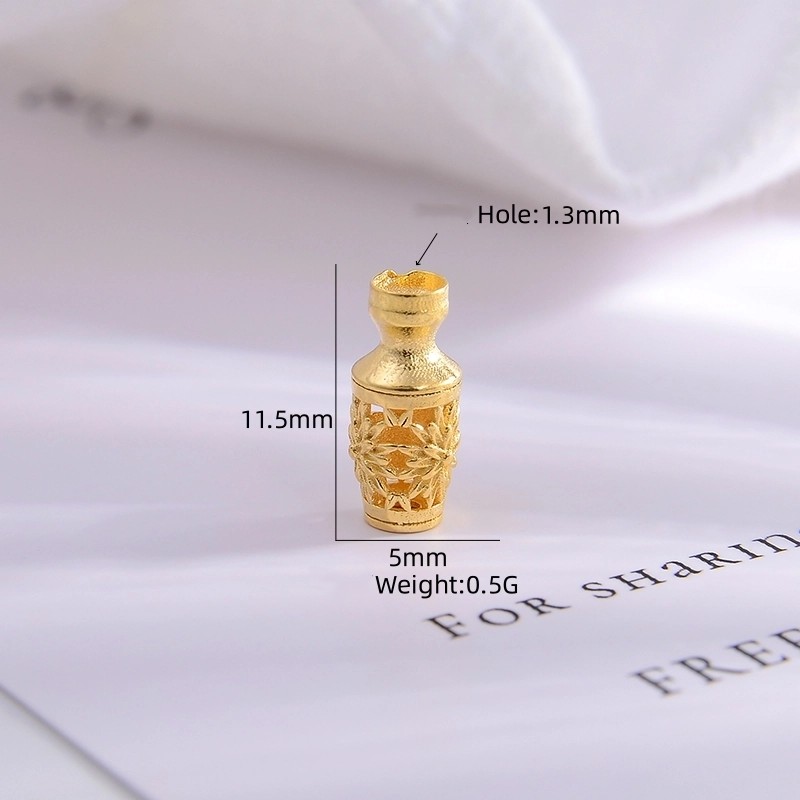 1 Piece 6.5*4.6mm 6.9*5.3mm 6.9*7.3mm Hole Under 1mm Hole 1~1.9mm Sterling Silver 18K Gold Plated Clouds Flower Vase Sandblasted Polished Beads display picture 17