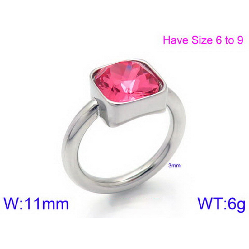 Stainless Steel 18K Gold Plated Simple Style Classic Style Plating Inlay Square Artificial Crystal Rings display picture 2