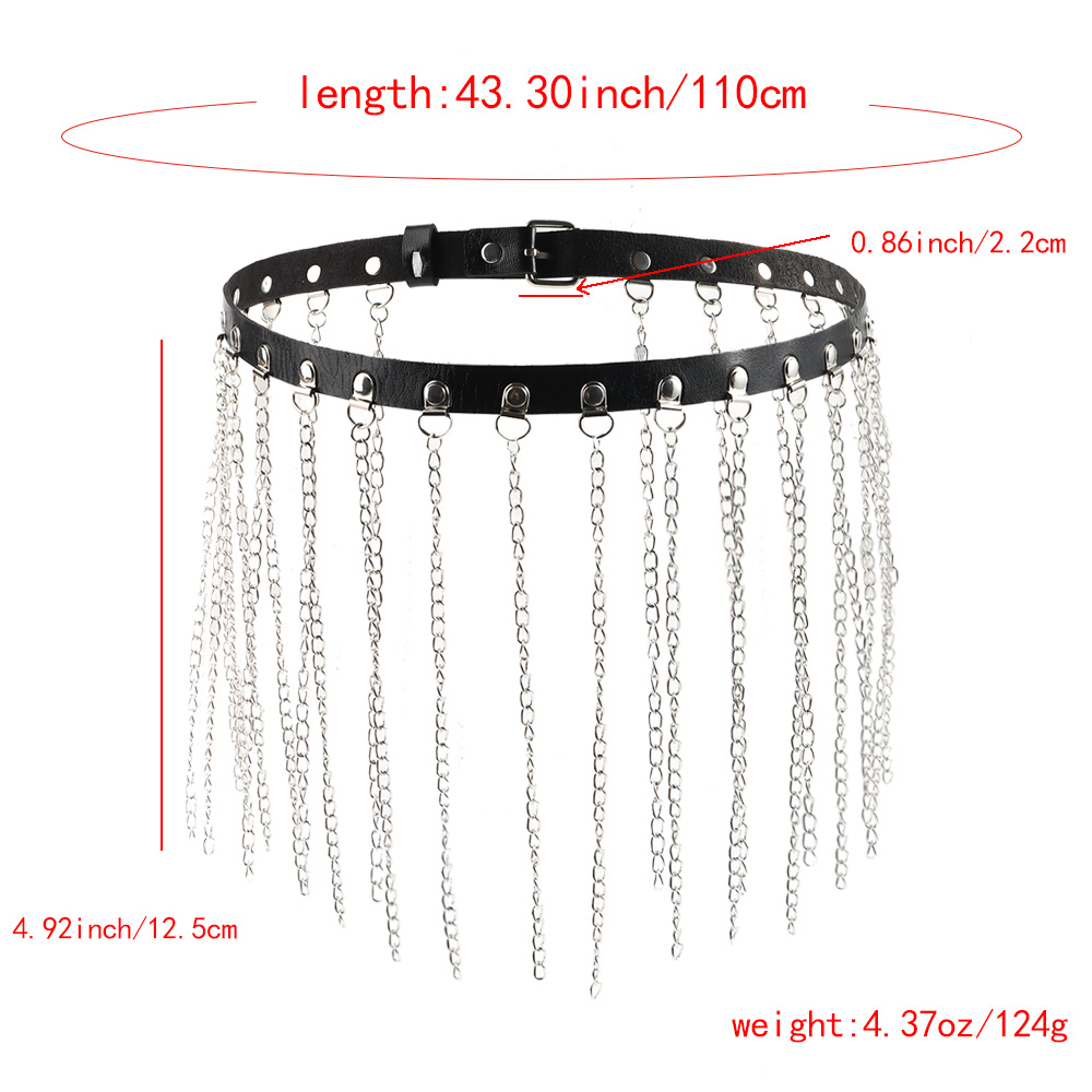 Simple Style Classic Style Solid Color Pu Leather Alloy Chain Women's Leather Belts display picture 2