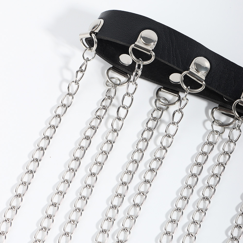 Simple Style Classic Style Solid Color Pu Leather Alloy Chain Women's Leather Belts display picture 5