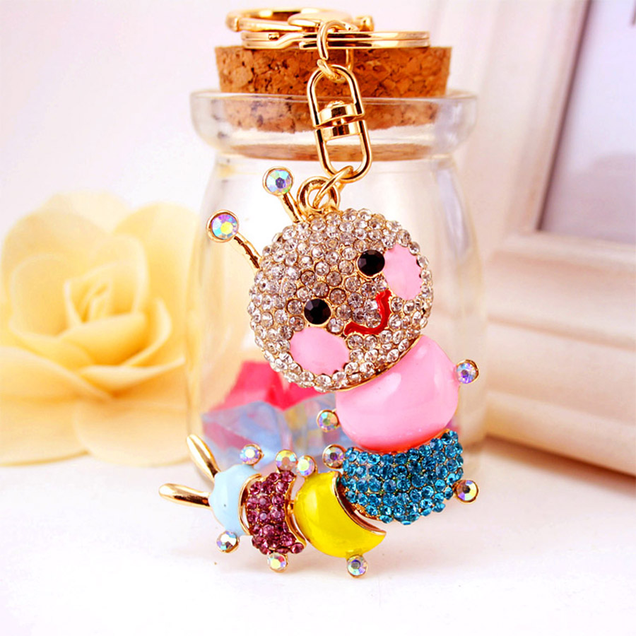 Cute Insect Alloy Plating Inlay Rhinestones Women's Bag Pendant Keychain display picture 2