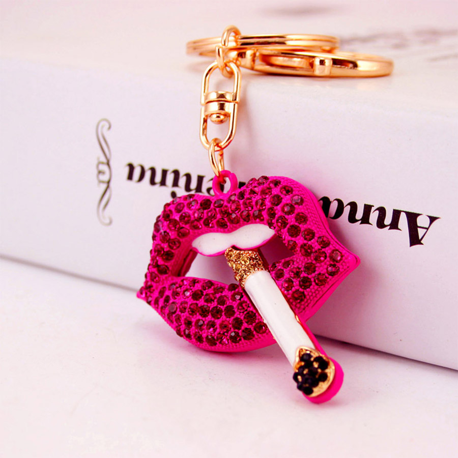 Sexy Lips Alloy Plating Inlay Rhinestones Women's Bag Pendant Keychain display picture 2