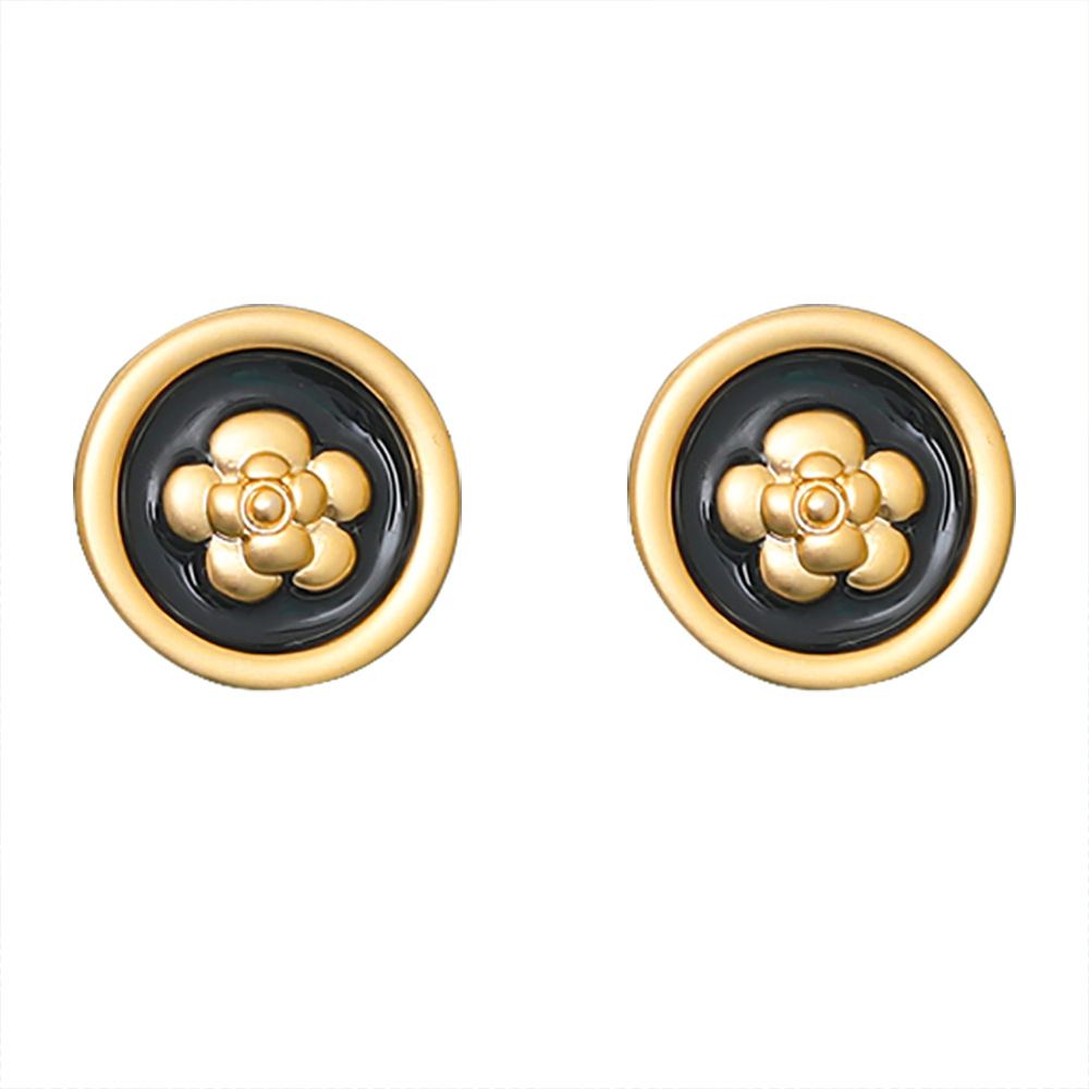 1 Pair Vacation Sweet Round Plating Copper 18K Gold Plated Ear Studs display picture 1