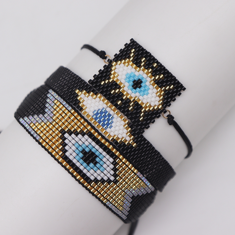 Hip-Hop Vintage Style Devil's Eye Glass Rope Knitting Unisex Drawstring Bracelets display picture 1