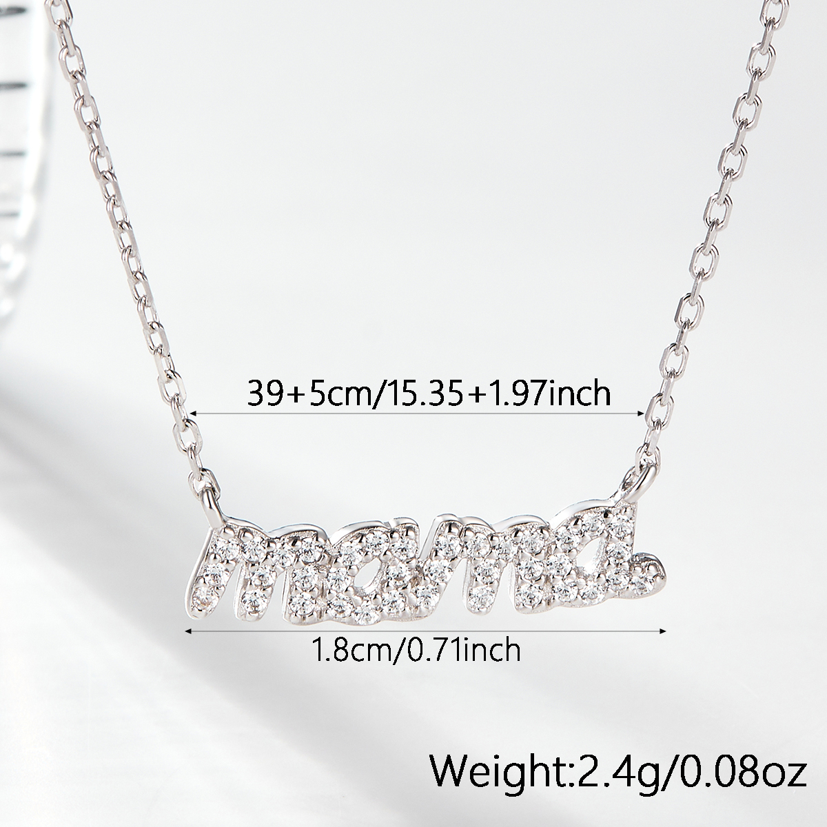 Sterling Silver Simple Style Letter Inlay Artificial Diamond Pendant Necklace display picture 2