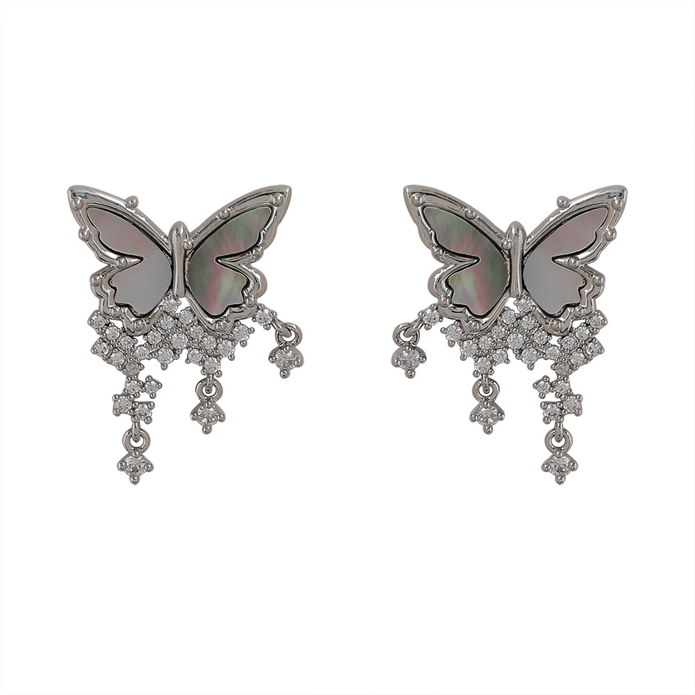 1 Par Estilo Simple Mariposa Enchapado Cobre Chapados en oro de 18k Pendientes De Gota display picture 1