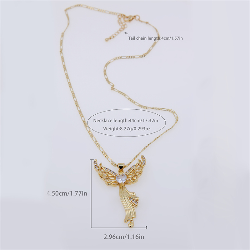 Copper 18K Gold Plated Simple Style Classic Style Flower Butterfly Plating Inlay Zircon Pendant Necklace display picture 1