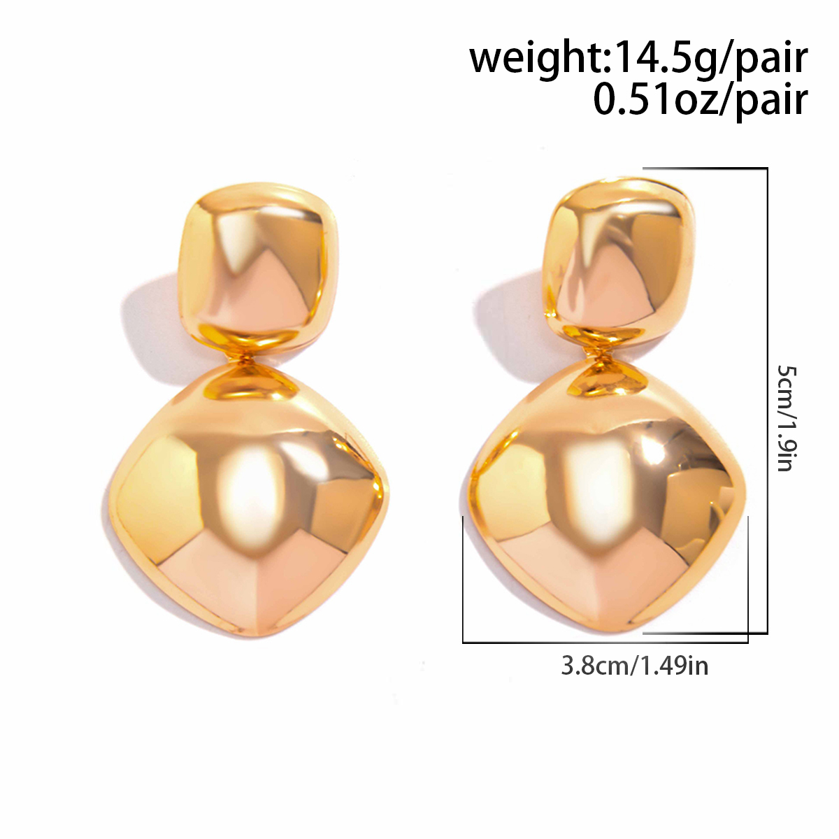 1 Pair Vintage Style Exaggerated Irregular Geometric Irregular Three-dimensional Iron Drop Earrings display picture 1