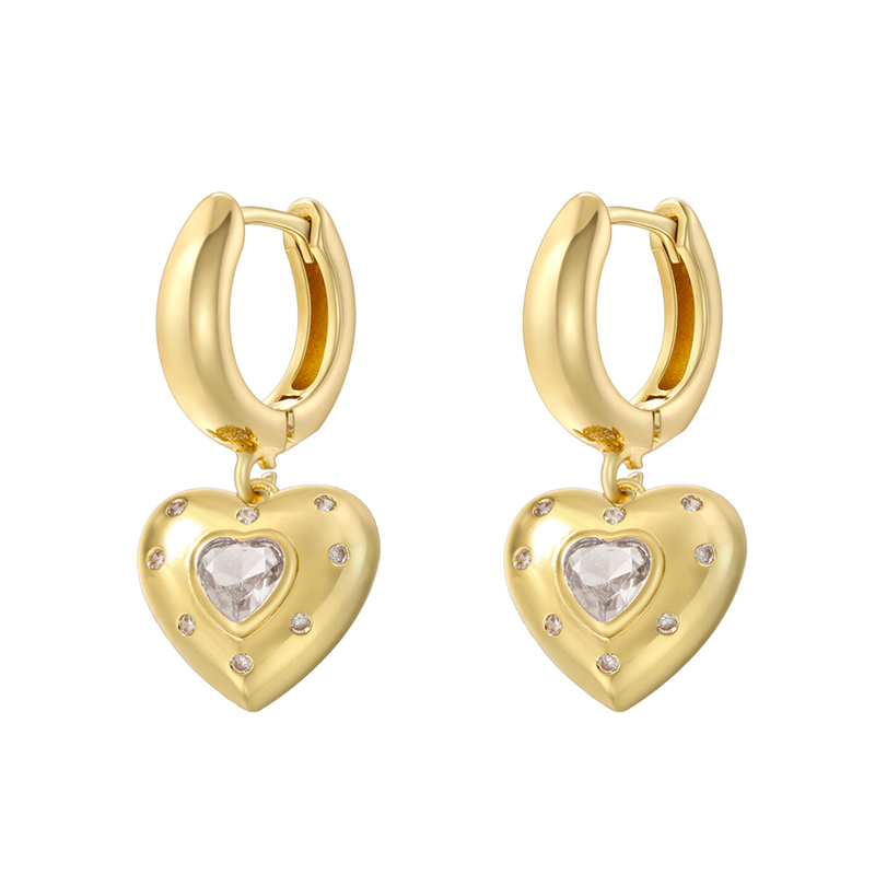1 Pair Casual Elegant Cute Pentagram Plating Inlay Copper Zircon 18K Gold Plated Drop Earrings display picture 3