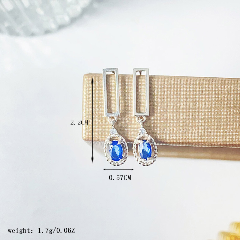 1 Pair Elegant Luxurious Simple Style Circle Plating Inlay Sterling Silver Gem Gold Plated Drop Earrings display picture 8