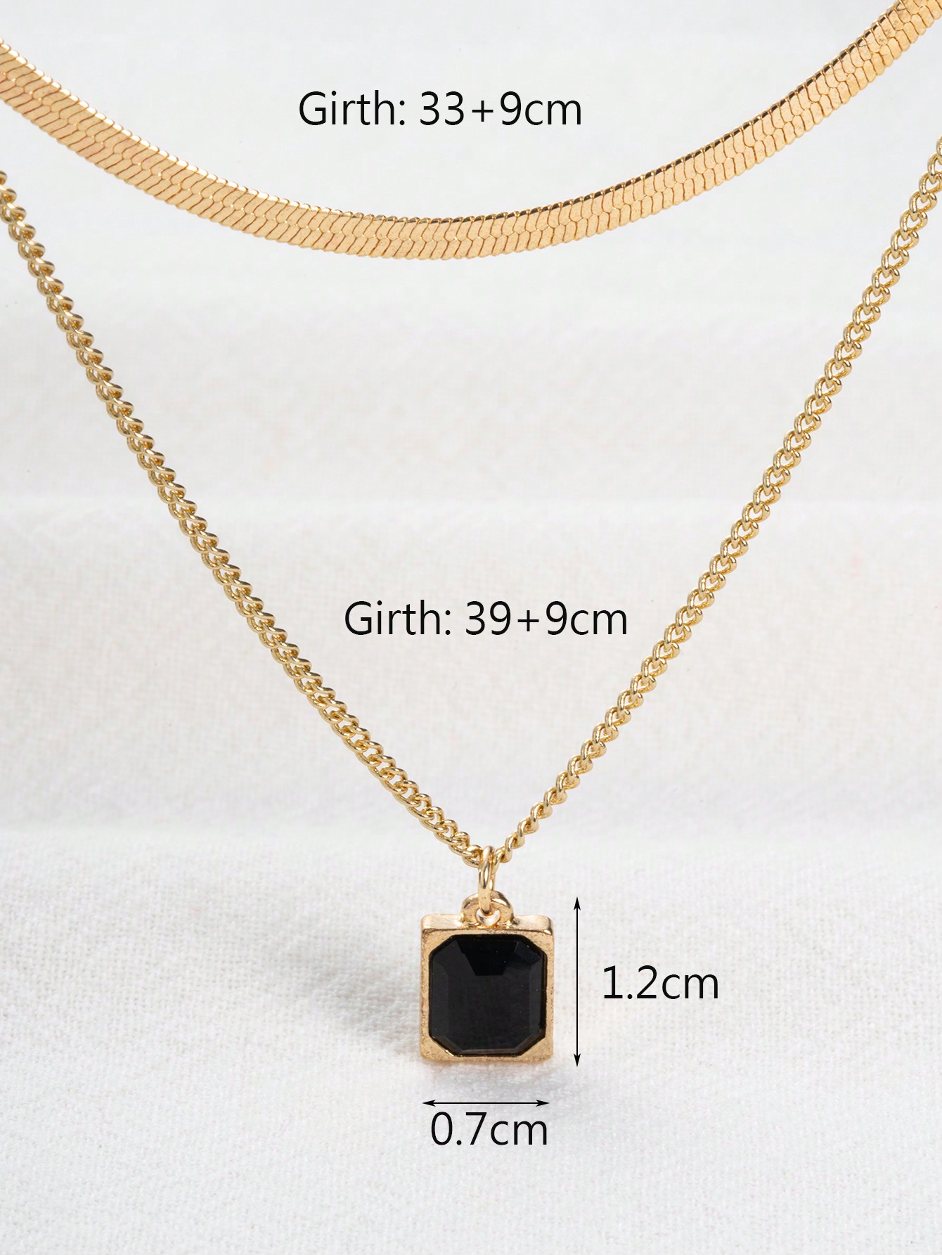 Bijoux En Gros Style Simple Style Classique Carré Alliage Verre Plaqué Or 14K Incruster Collier En Couches display picture 5