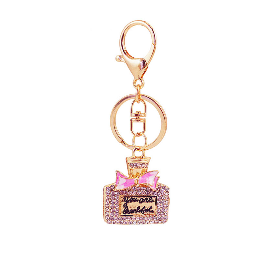 Sweet Perfume Bottle Zinc Alloy Plating Inlay Rhinestones Women's Bag Pendant Keychain display picture 4