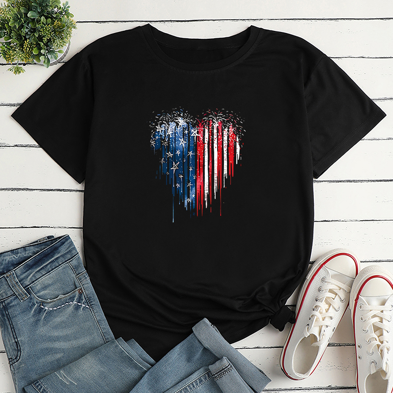 Unisex T-shirt Short Sleeve T-Shirts Printing Casual Letter American Flag display picture 10