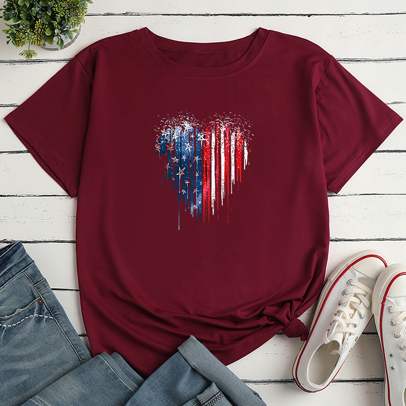 Unisex T-shirt Short Sleeve T-Shirts Printing Casual Letter American Flag display picture 12