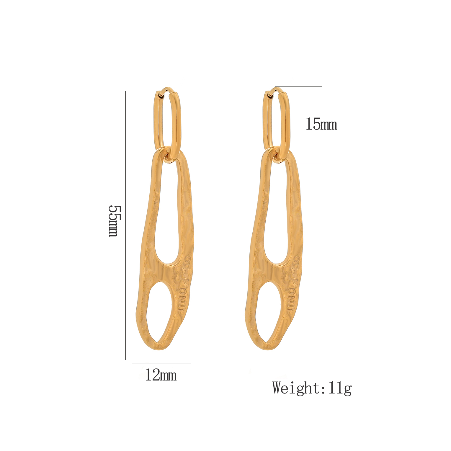1 Pair Simple Style Classic Style Irregular Patchwork Plating 304 Stainless Steel 18K Gold Plated Drop Earrings display picture 1