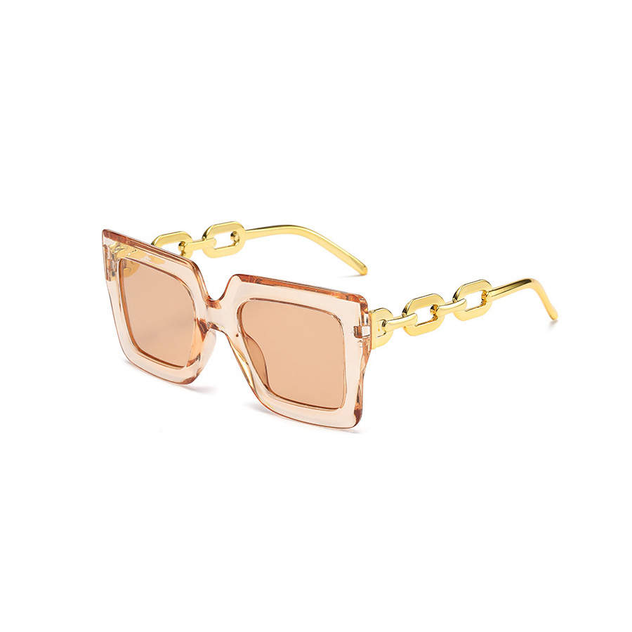 Glam Simple Style Color Block Pc Square Chain Full Frame Women's Sunglasses display picture 8