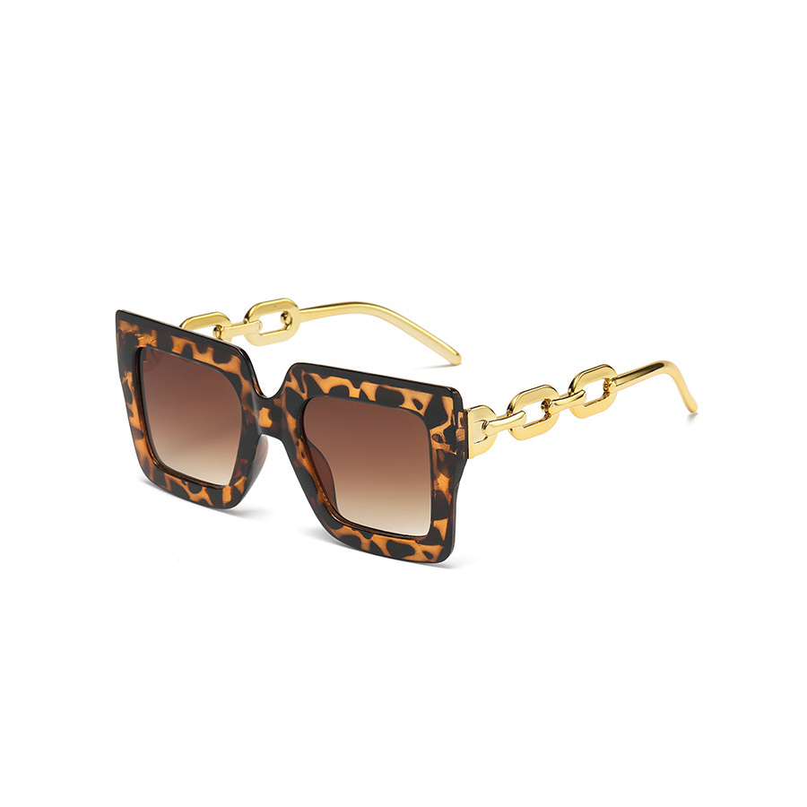 Glam Simple Style Color Block Pc Square Chain Full Frame Women's Sunglasses display picture 10