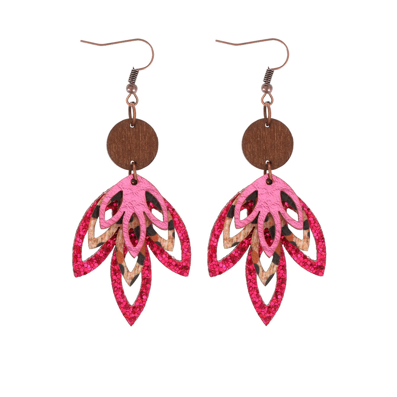 1 Pair Simple Style Classic Style Commute Maple Leaf Hollow Out Pu Leather Drop Earrings display picture 4