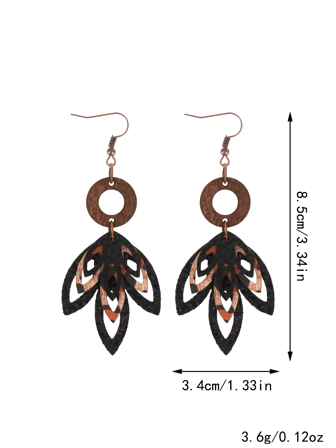 1 Pair Simple Style Classic Style Commute Maple Leaf Hollow Out Pu Leather Drop Earrings display picture 9