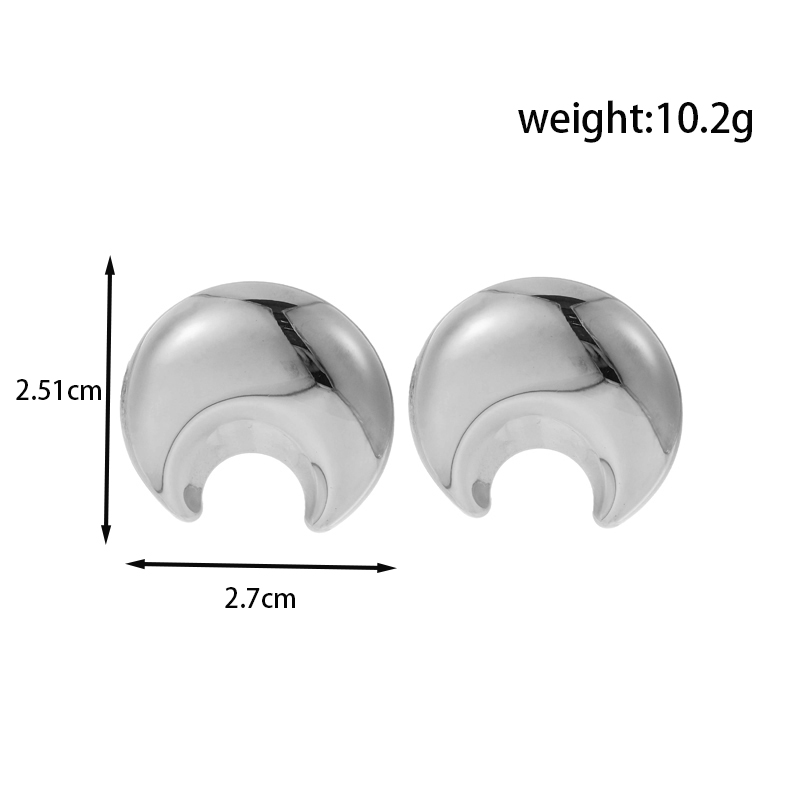 1 Pair IG Style French Style Modern Style Geometric Moon Solid Color 304 Stainless Steel Titanium Steel Drop Earrings Ear Studs display picture 5