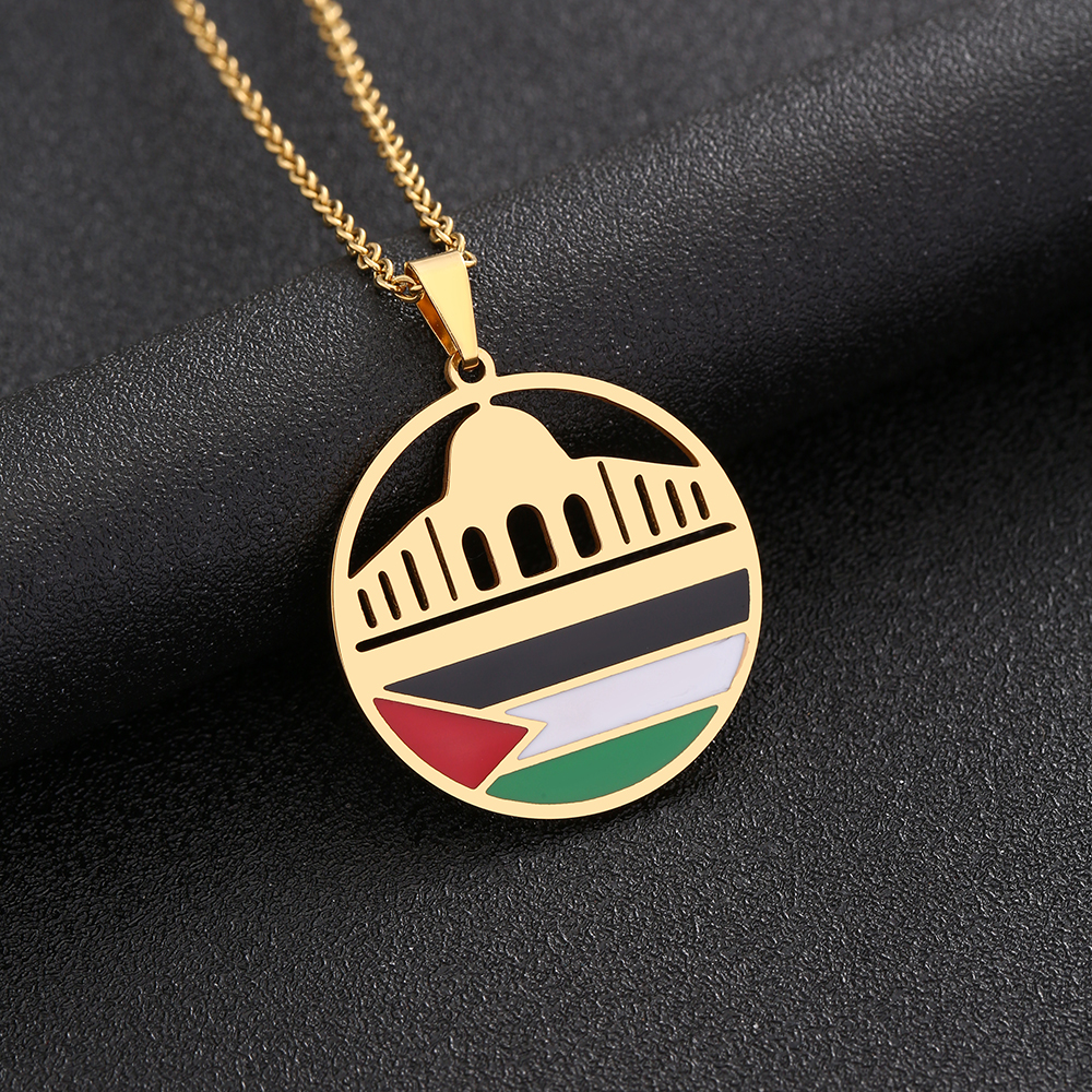 Ethnic Style Flag 201 Stainless Steel 304 Stainless Steel Enamel Plating None 18K Gold Plated Unisex Pendant Necklace display picture 7