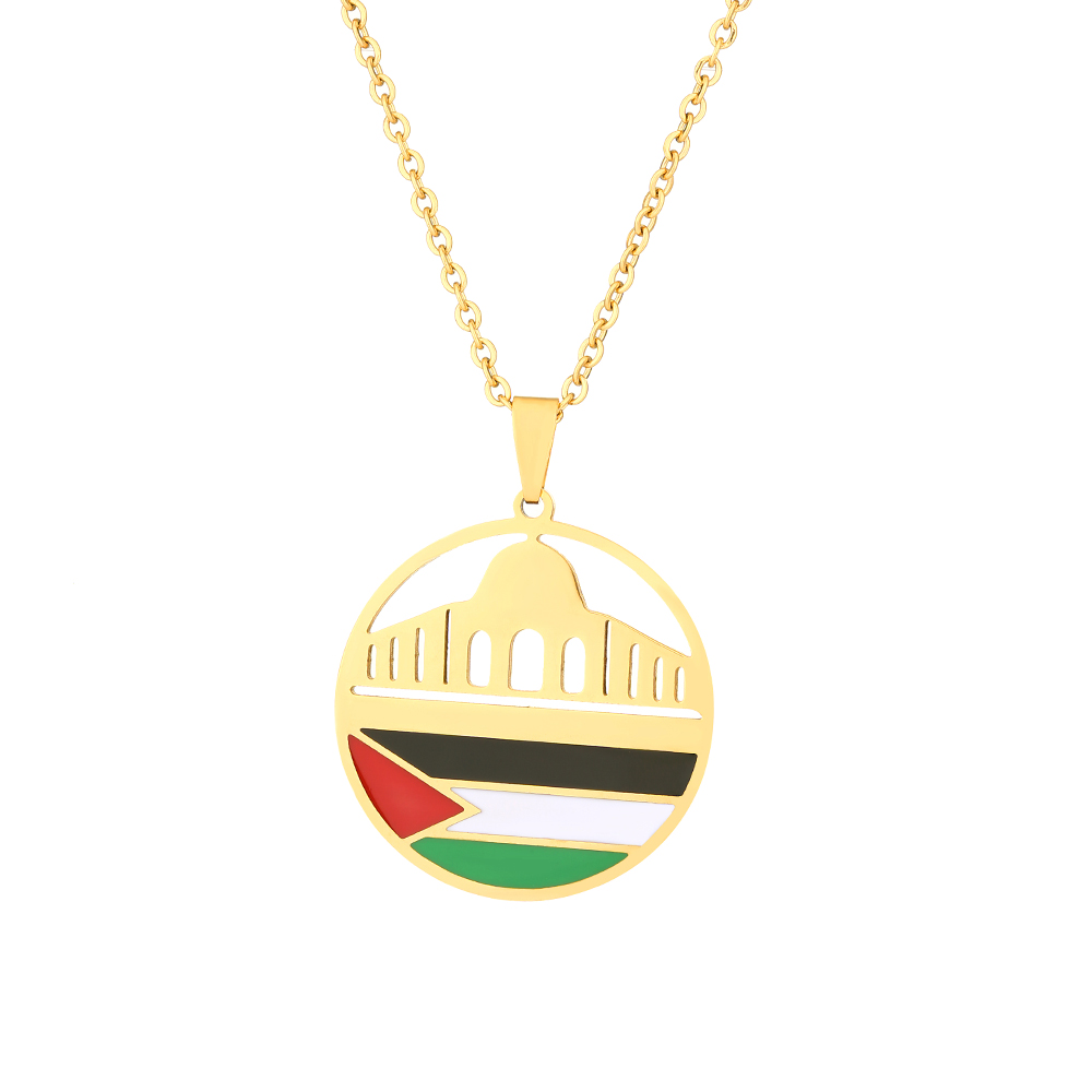 Ethnic Style Flag 201 Stainless Steel 304 Stainless Steel Enamel Plating None 18K Gold Plated Unisex Pendant Necklace display picture 4