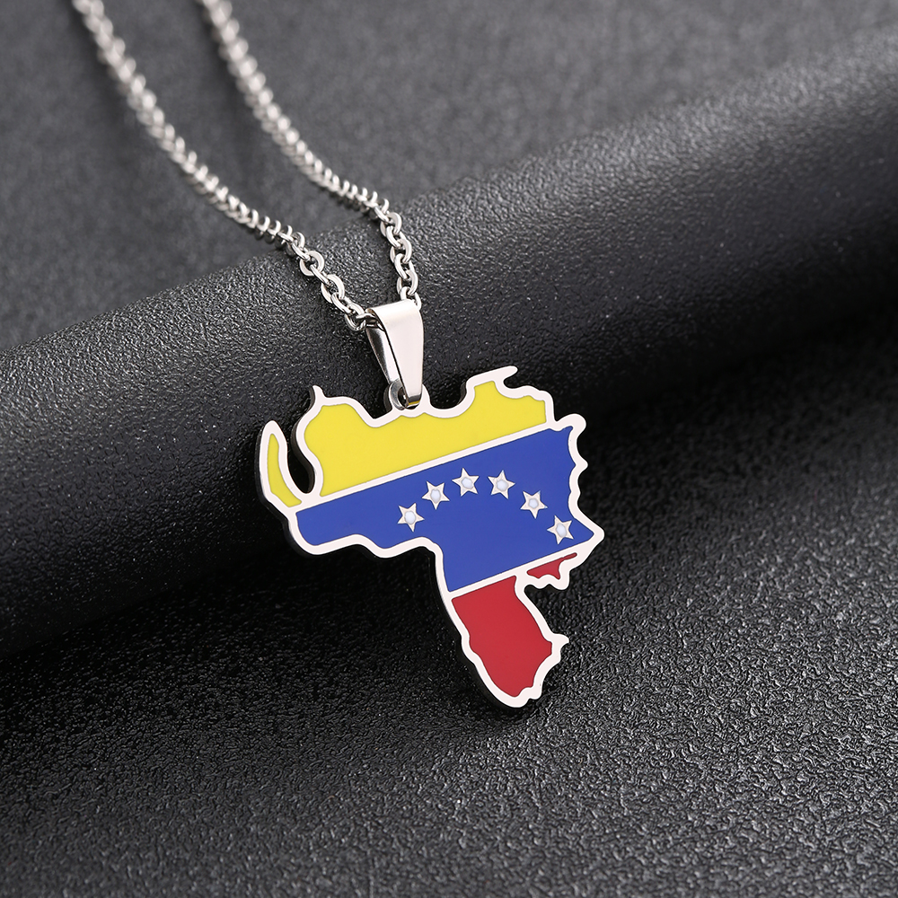 Ethnic Style Map Flag 201 Stainless Steel 304 Stainless Steel Enamel Plating None 18K Gold Plated Unisex Pendant Necklace display picture 7