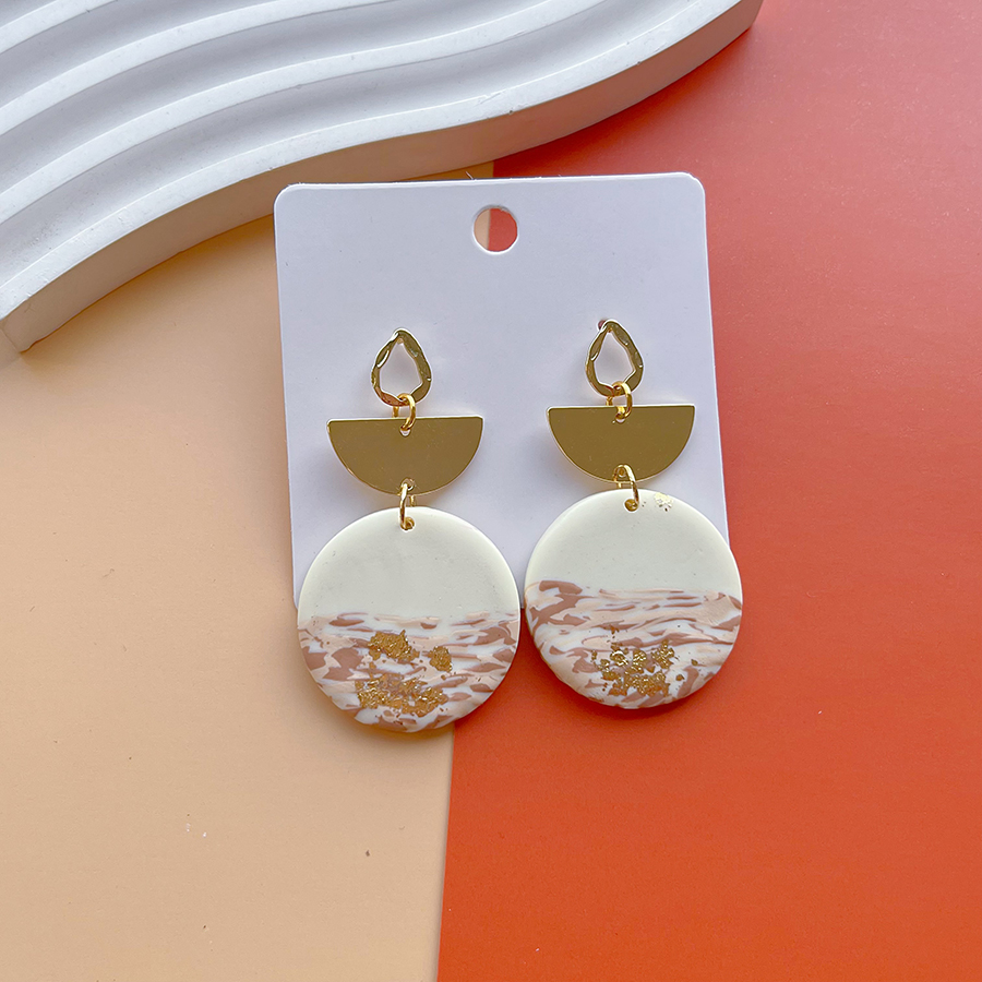 1 Pair IG Style Modern Style Classic Style Irregular Camouflage Plating Alloy Soft Clay Drop Earrings display picture 5