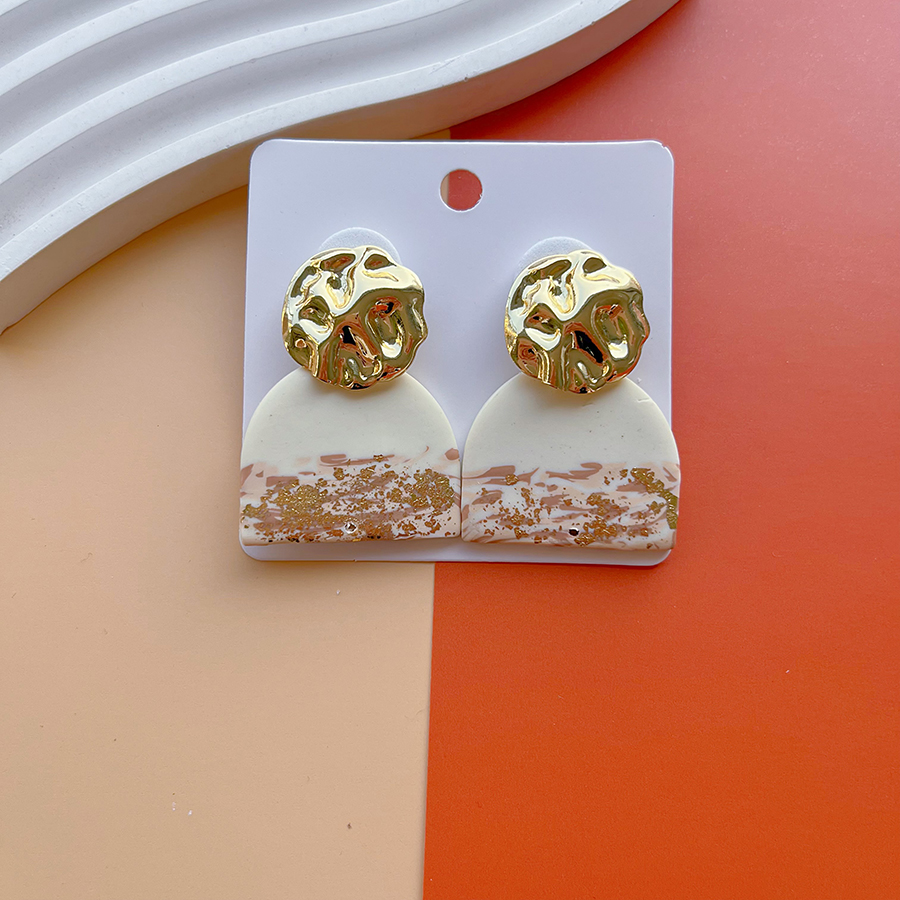 1 Pair IG Style Modern Style Classic Style Irregular Camouflage Plating Alloy Soft Clay Drop Earrings display picture 6
