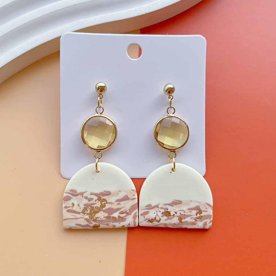 1 Pair IG Style Modern Style Classic Style Irregular Camouflage Plating Alloy Soft Clay Drop Earrings display picture 3