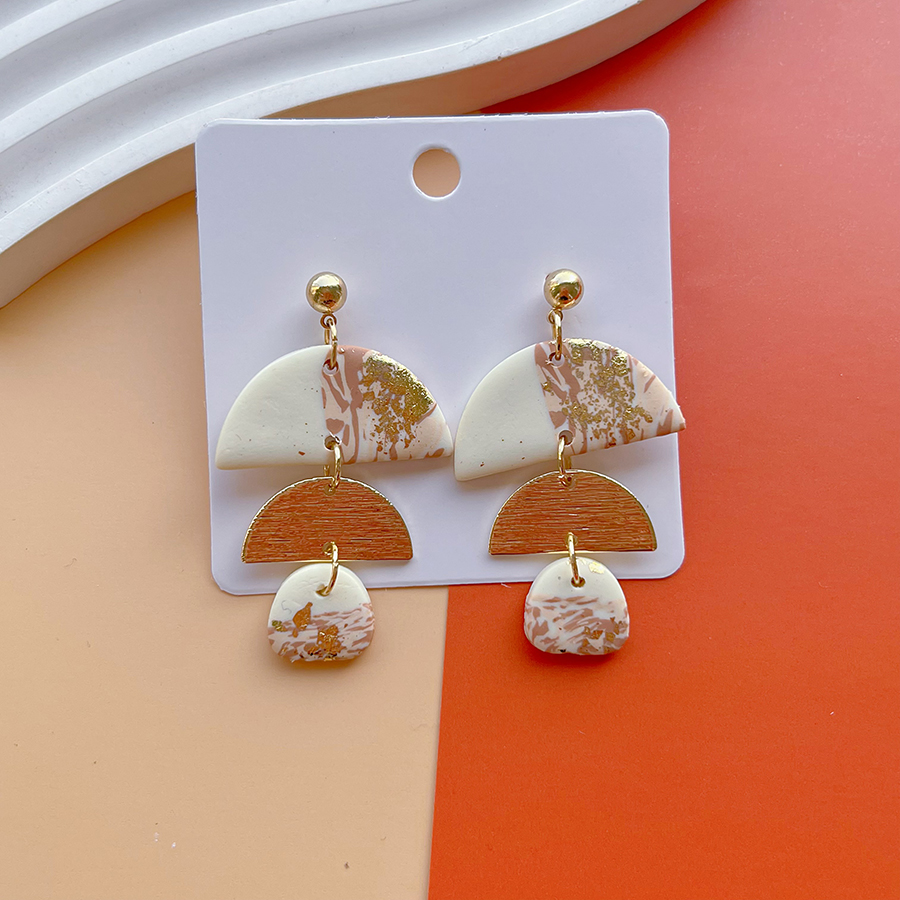 1 Pair IG Style Modern Style Classic Style Irregular Camouflage Plating Alloy Soft Clay Drop Earrings display picture 7